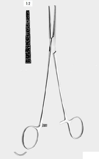 Затискач ГАЙССА (HEISS) кровоспинний, 1x2 зубці, прямий, 20 см (cm). Бренд: Zepf (Зепф).